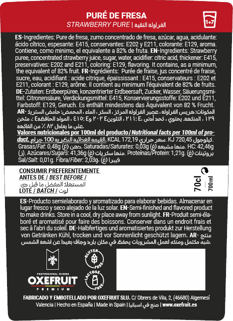 Pure OXEFRUIT Fresa 0º 70cl